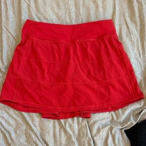 Lululemon Red Pace Rival Skirt